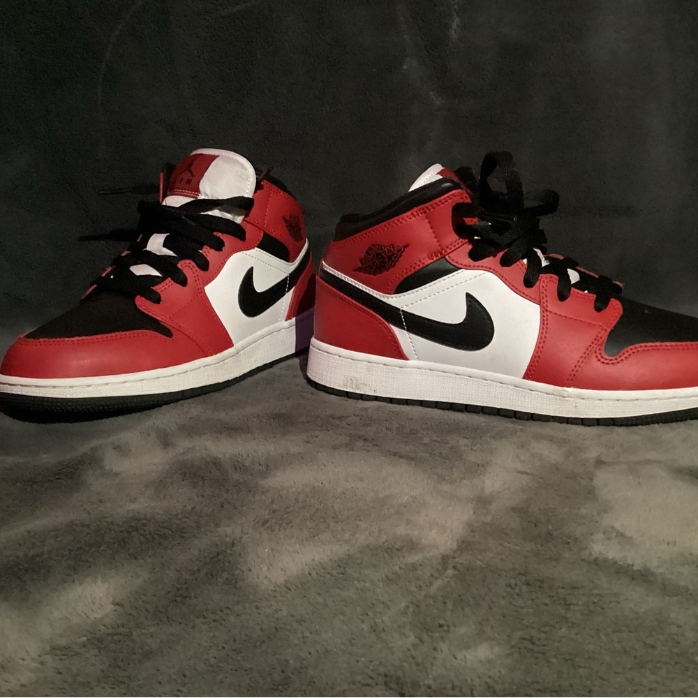 Jordan Kids Red, Black, and White Sneakers